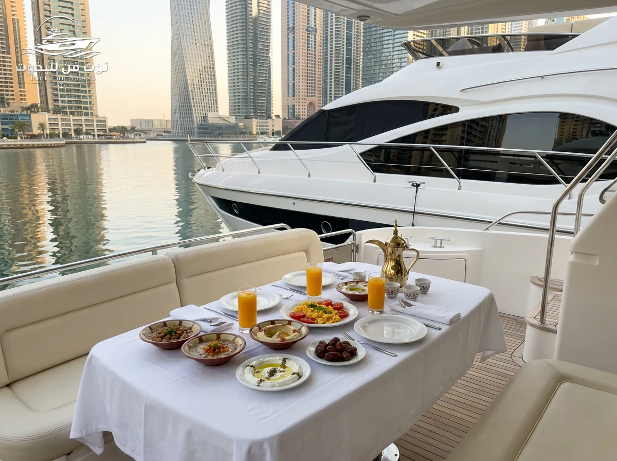 Breakfast package on a yacht in Dubai